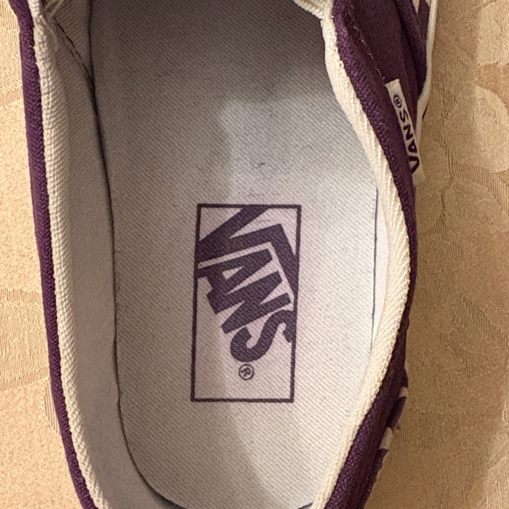 Vans Purple and White Checkered Slip-Ons - Picture 4 of 12